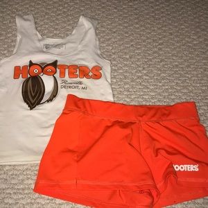 Authentic Hooters Uniform, Name Tag, & Tights